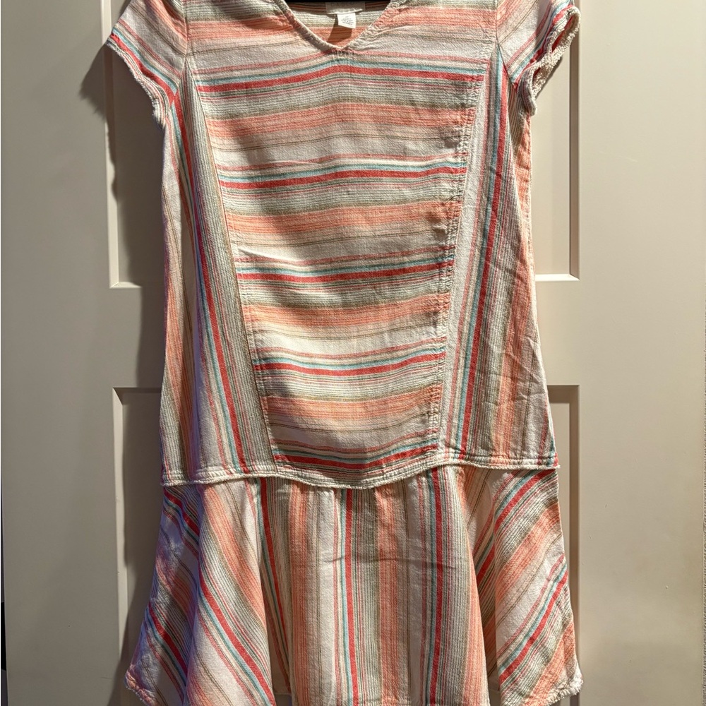 Caslon Hippie/Natural Linen Blend Dress - Size XS